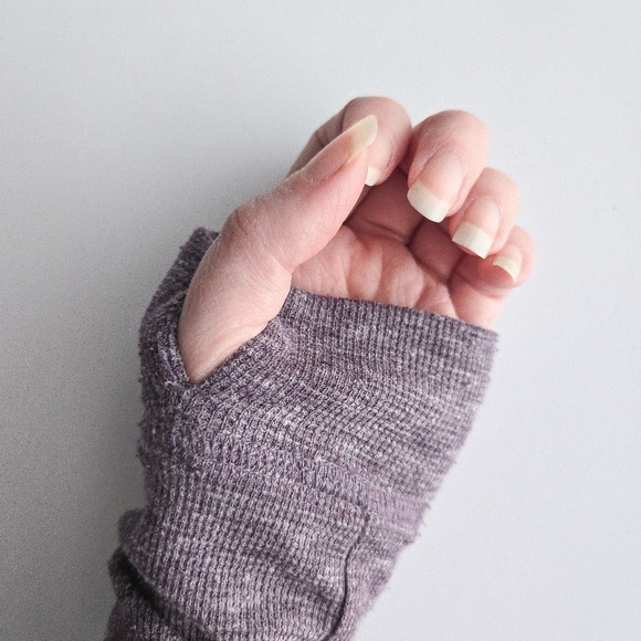 Free People Dylan Marled Heather Purple Thermal Long Sleeve Bodysuit Top - Picture 5 of 8